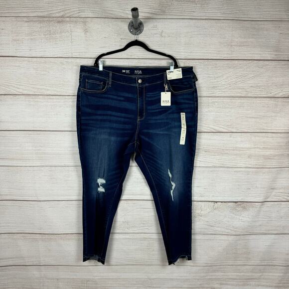 A New Approach Plus Size High Rise Distressed Skinny Jeggings Size 24W - Picture 1 of 8
